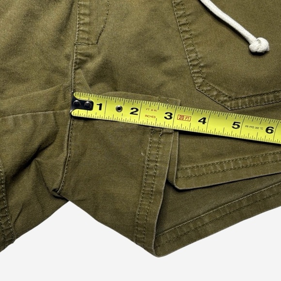 PACT Woven Twill Drawstring 3” Shorts Size S Organic Cotton Green Pockets - Picture 8 of 11